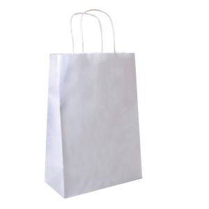 White cardboard bag with handles